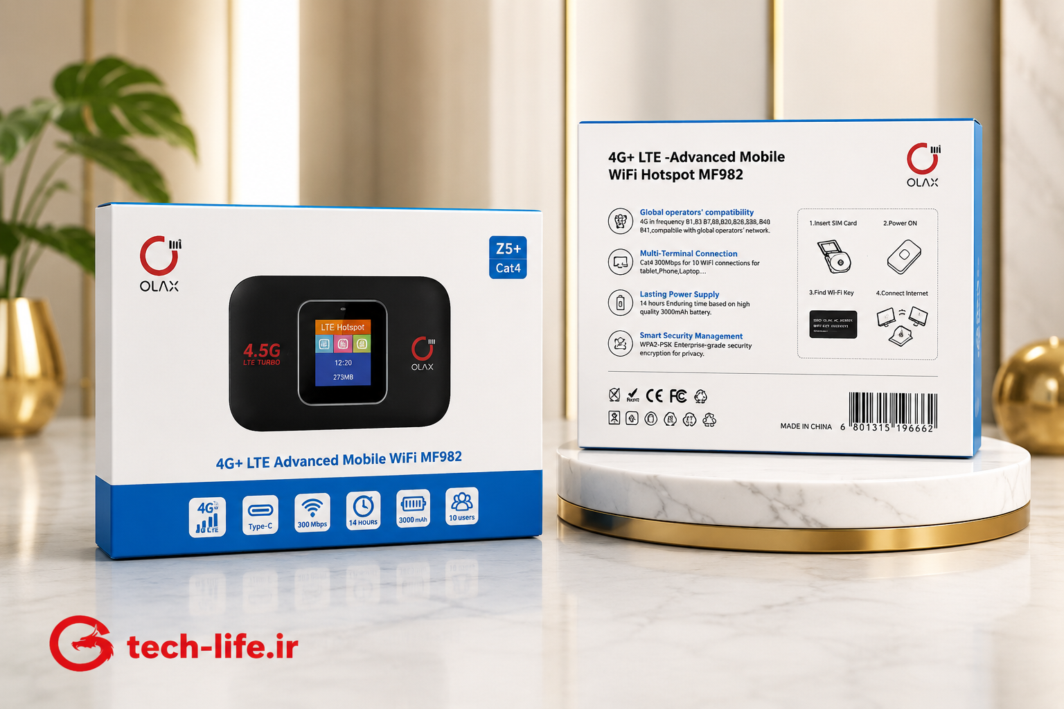 مودم جیبی 4.5G بزند OLAX مدل MF982 سیمکارت خور
