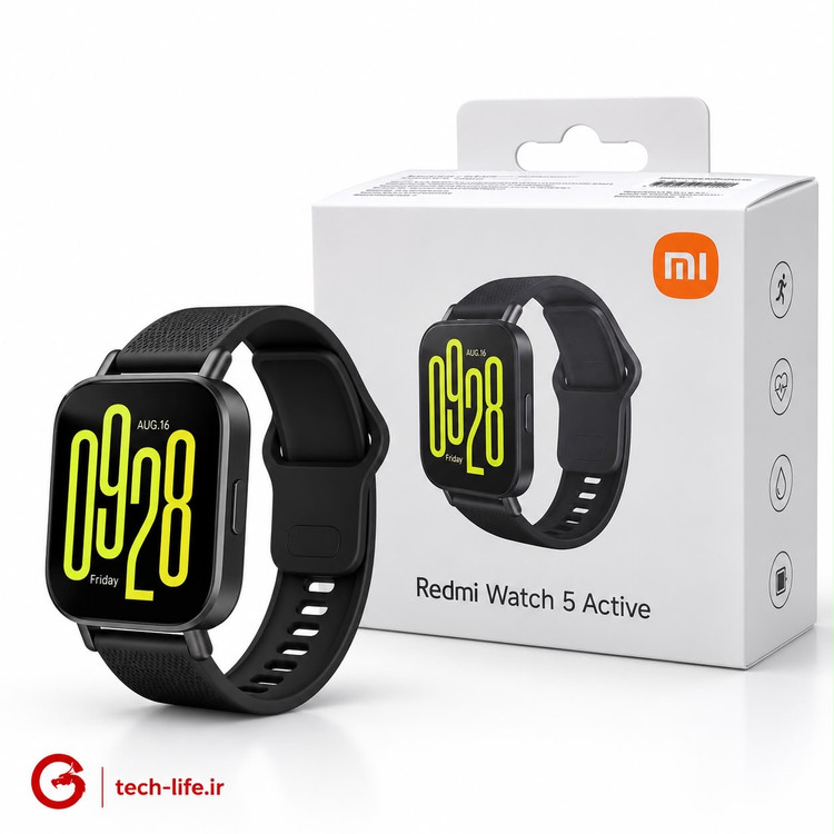 ساعت هوشمند شیائومی مدل Redmi Watch 5 Active با بدنه فلزی و ضد آب